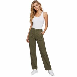 NWT GAP Midrise Straight Up Women's Olive Green Khakis